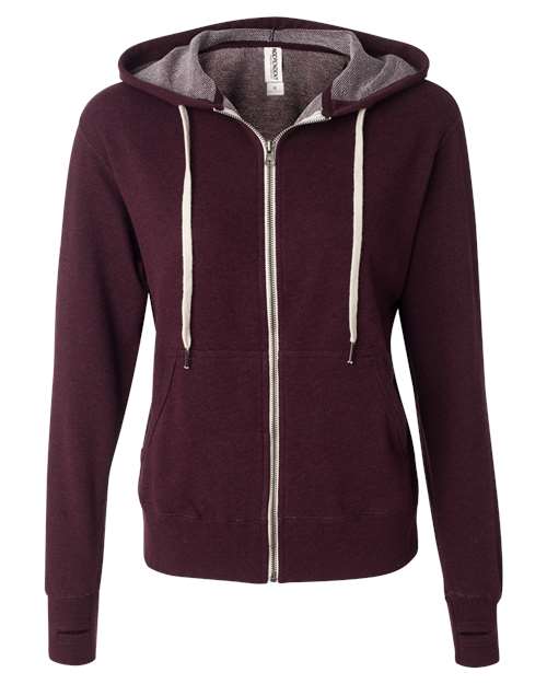 Unisex Heathered French Terry Full-Zip Hooded Sweatshirt - 1617