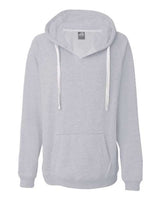 Women's Sueded V-Neck Hooded Sweatshirt - 366