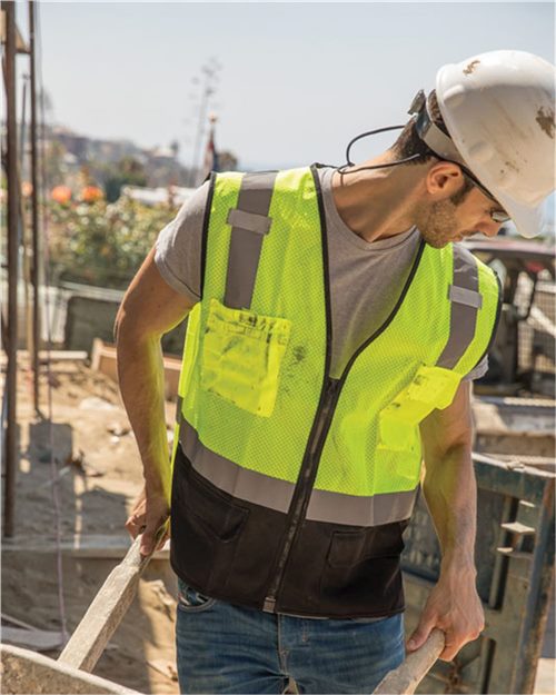 Unisex Black Bottom Mesh Class 2 Vest - 3185