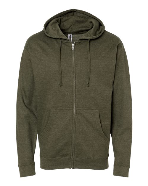 Unisex Midweight Full-Zip Hooded Sweatshirt - 1829