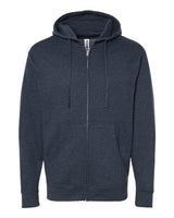 Unisex Midweight Full-Zip Hooded Sweatshirt - 1829