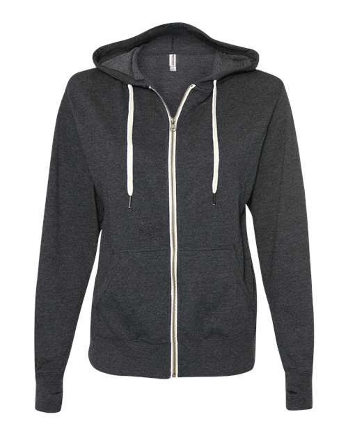Unisex Heathered French Terry Full-Zip Hooded Sweatshirt - 1617