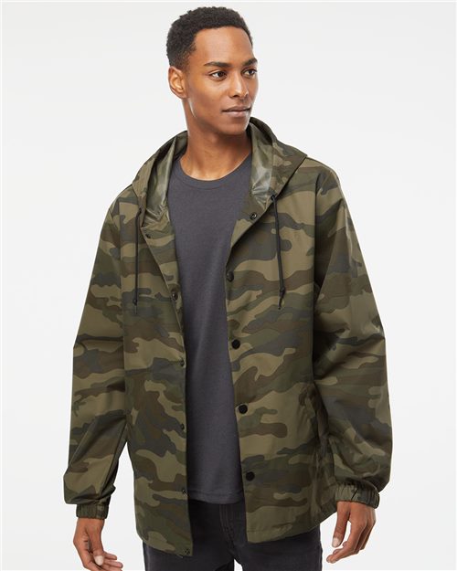 Men's Water-Resistant Hooded Windbreaker - 3797