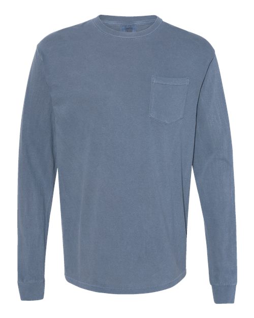 Unisex Garment-Dyed Heavyweight Long Sleeve Pocket T-Shirt - 3444