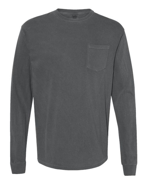 Unisex Garment-Dyed Heavyweight Long Sleeve Pocket T-Shirt - 3444