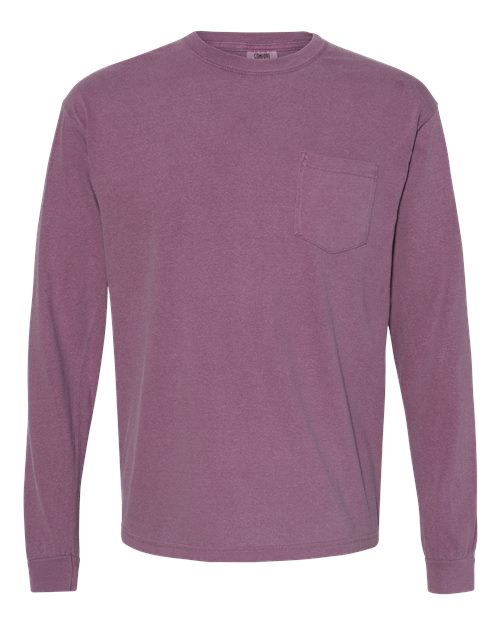 Unisex Garment-Dyed Heavyweight Long Sleeve Pocket T-Shirt - 3444