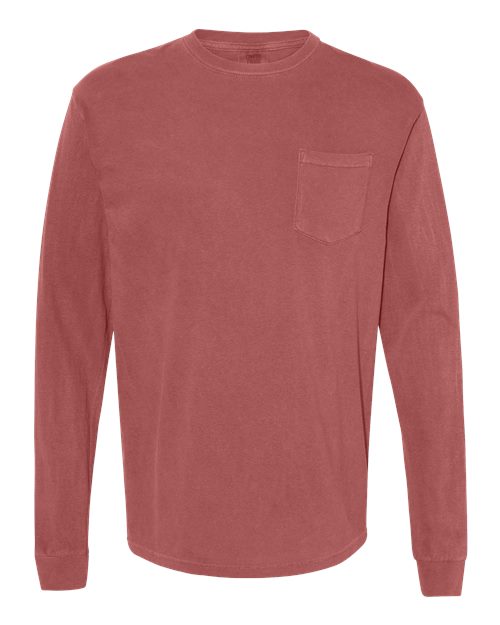Unisex Garment-Dyed Heavyweight Long Sleeve Pocket T-Shirt - 3444