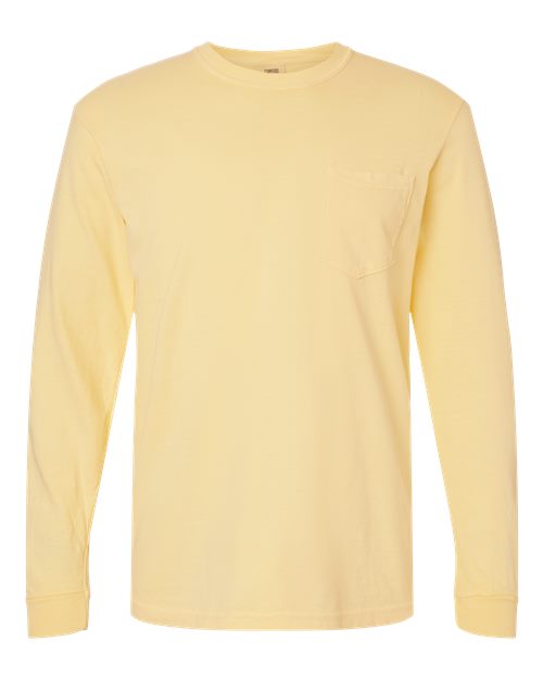 Unisex Garment-Dyed Heavyweight Long Sleeve Pocket T-Shirt - 3444