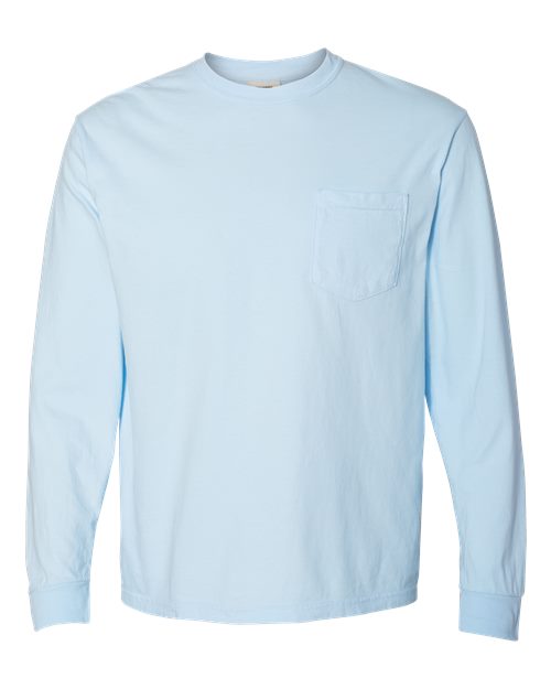 Unisex Garment-Dyed Heavyweight Long Sleeve Pocket T-Shirt - 3444