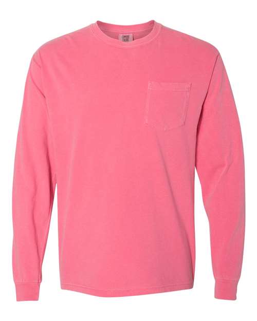 Unisex Garment-Dyed Heavyweight Long Sleeve Pocket T-Shirt - 3444