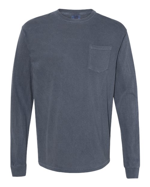 Unisex Garment-Dyed Heavyweight Long Sleeve Pocket T-Shirt - 3444