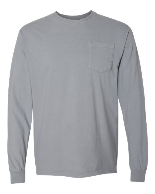 Unisex Garment-Dyed Heavyweight Long Sleeve Pocket T-Shirt - 3444
