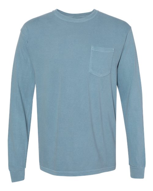 Unisex Garment-Dyed Heavyweight Long Sleeve Pocket T-Shirt - 3444