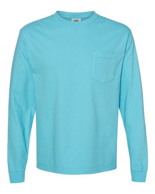 Unisex Garment-Dyed Heavyweight Long Sleeve Pocket T-Shirt - 3444