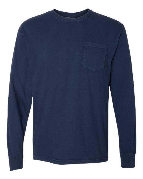 Unisex Garment-Dyed Heavyweight Long Sleeve Pocket T-Shirt - 3444