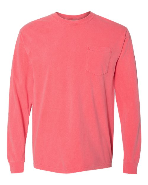 Unisex Garment-Dyed Heavyweight Long Sleeve Pocket T-Shirt - 3444