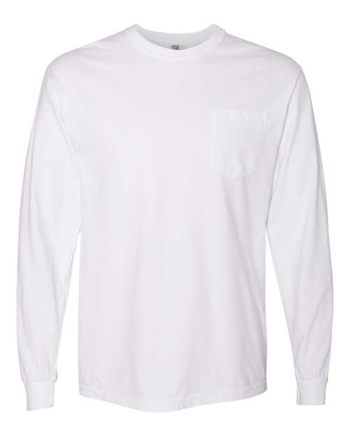 Unisex Garment-Dyed Heavyweight Long Sleeve Pocket T-Shirt - 3444