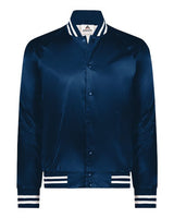 Unisex Satin Baseball Jacket Striped Trim - 5208