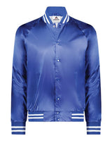Unisex Satin Baseball Jacket Striped Trim - 5208