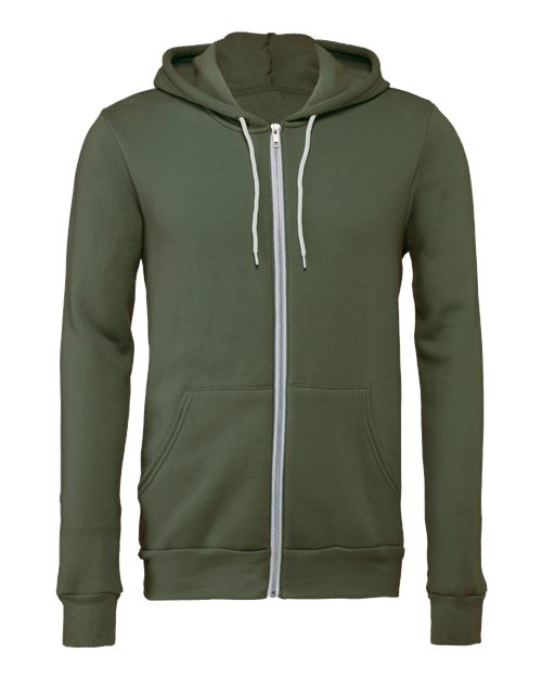 Unisex Sponge Fleece Full-Zip Hoodie Sweatshirt - 2769