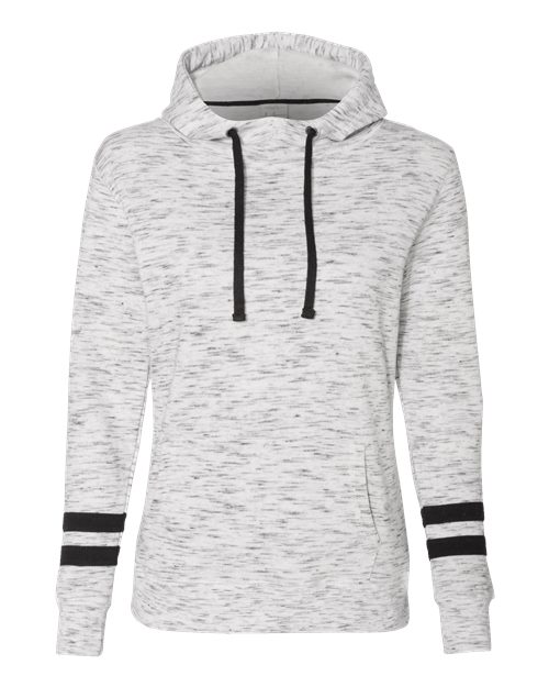 Women’s Mélange Fleece Striped-Sleeve Hooded Sweatshirt - 6204