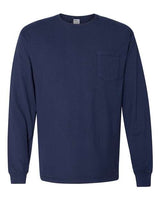 Unisex Garment-Dyed Long Sleeve T-Shirt With a Pocket