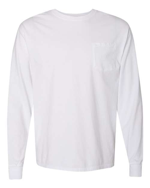 Unisex Garment-Dyed Long Sleeve T-Shirt With a Pocket