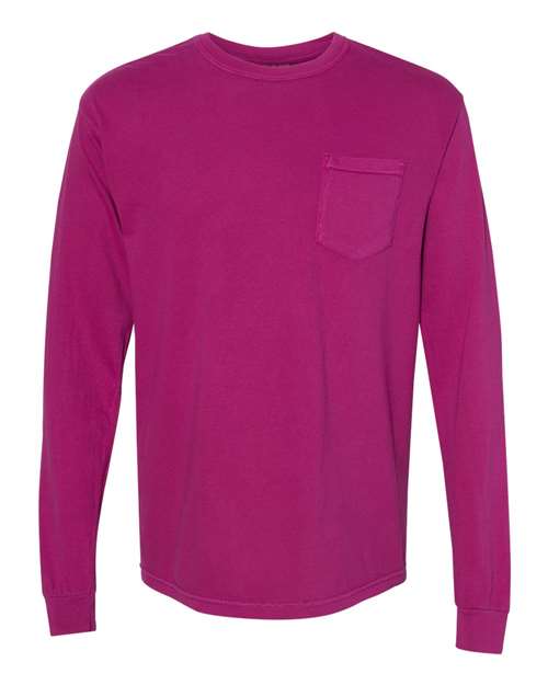 Unisex Garment-Dyed Heavyweight Long Sleeve Pocket T-Shirt - 3444