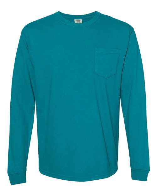 Unisex Garment-Dyed Heavyweight Long Sleeve Pocket T-Shirt - 3444