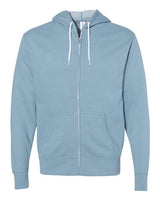 Unisex Lightweight Full-Zip Hooded Sweatshirt
