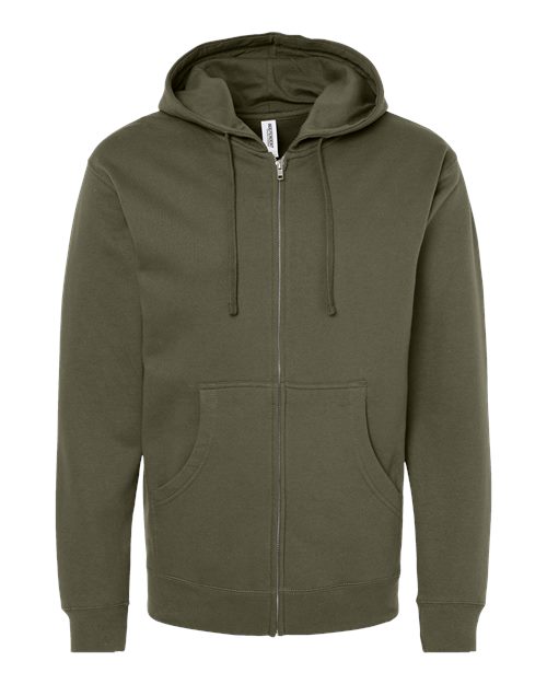 Unisex Midweight Full-Zip Hooded Sweatshirt - 1829