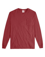 Unisex Garment-Dyed Long Sleeve T-Shirt With a Pocket