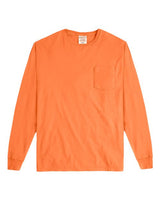 Unisex Garment-Dyed Long Sleeve T-Shirt With a Pocket