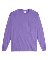 Unisex Garment-Dyed Long Sleeve T-Shirt With a Pocket
