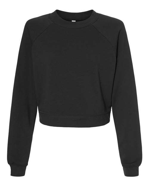 Women's Crop Raglan Fleece Crewneck Sweatshirt - 8847