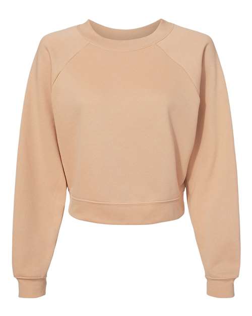 Women's Crop Raglan Fleece Crewneck Sweatshirt - 8847