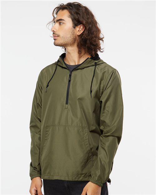 Unisex Lightweight Quarter-Zip Windbreaker Pullover Jacket - 8800