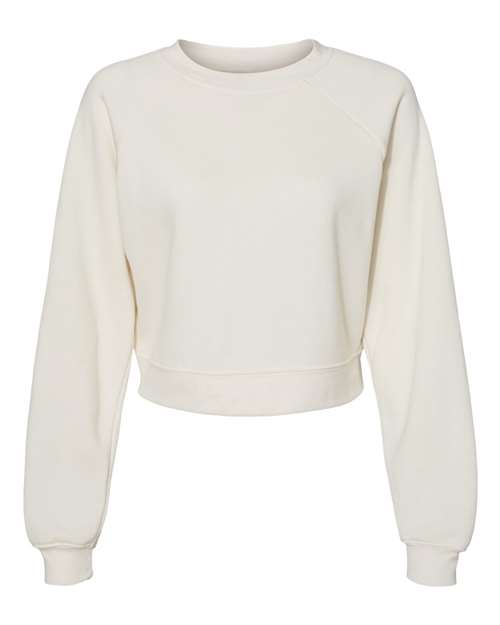 Women's Crop Raglan Fleece Crewneck Sweatshirt - 8847