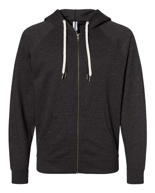 Unisex Icon Lightweight Loopback Terry Full-Zip Hooded Sweatshirt - 9131