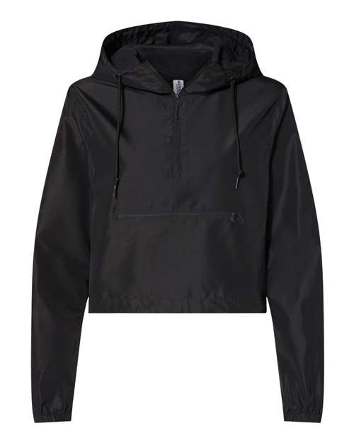 Women's Lightweight Quarter-Zip Pullover Crop Windbreaker - 9141