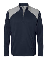 Men's Textured Mixed Media Quarter-Zip Pullover - 10215